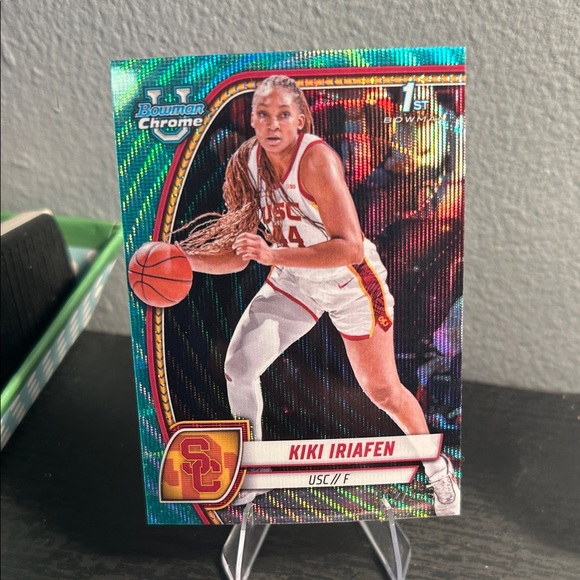 USC Women’s bball lot aqua refractor numbered, auto, purple lava Topps Bowman U - Picture 2 of 8
